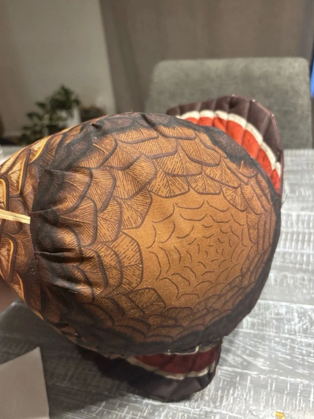 Vintage Stuffed Turkey Thanksgiving Decor Centerpiece Fabric